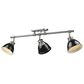 Golden Lighting Duncan 3-Light Semi-Flush - Track-Light in Pewter with Black Shades, , large
