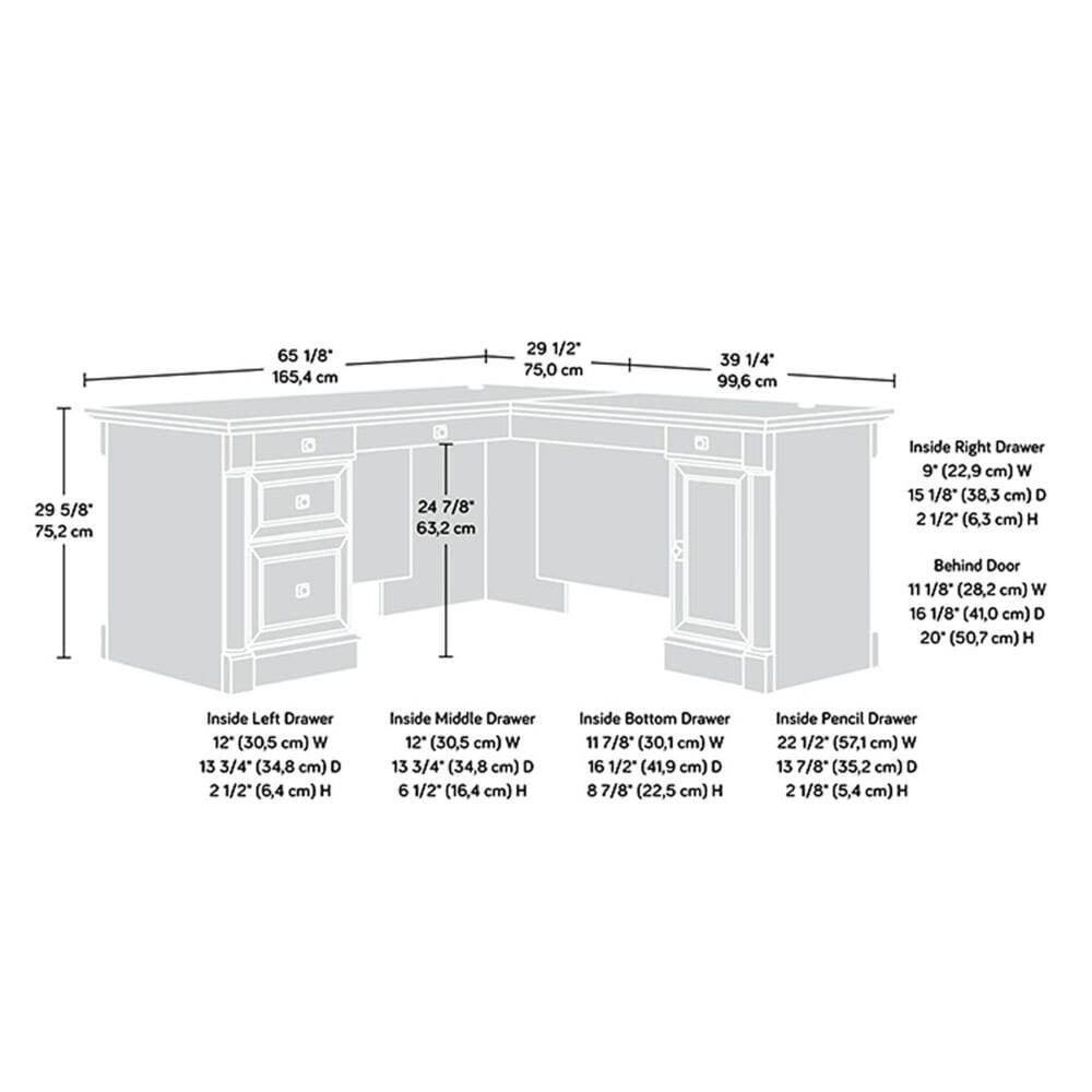Sauder Palladia L-Shaped Desk in Vintage Oak, , large