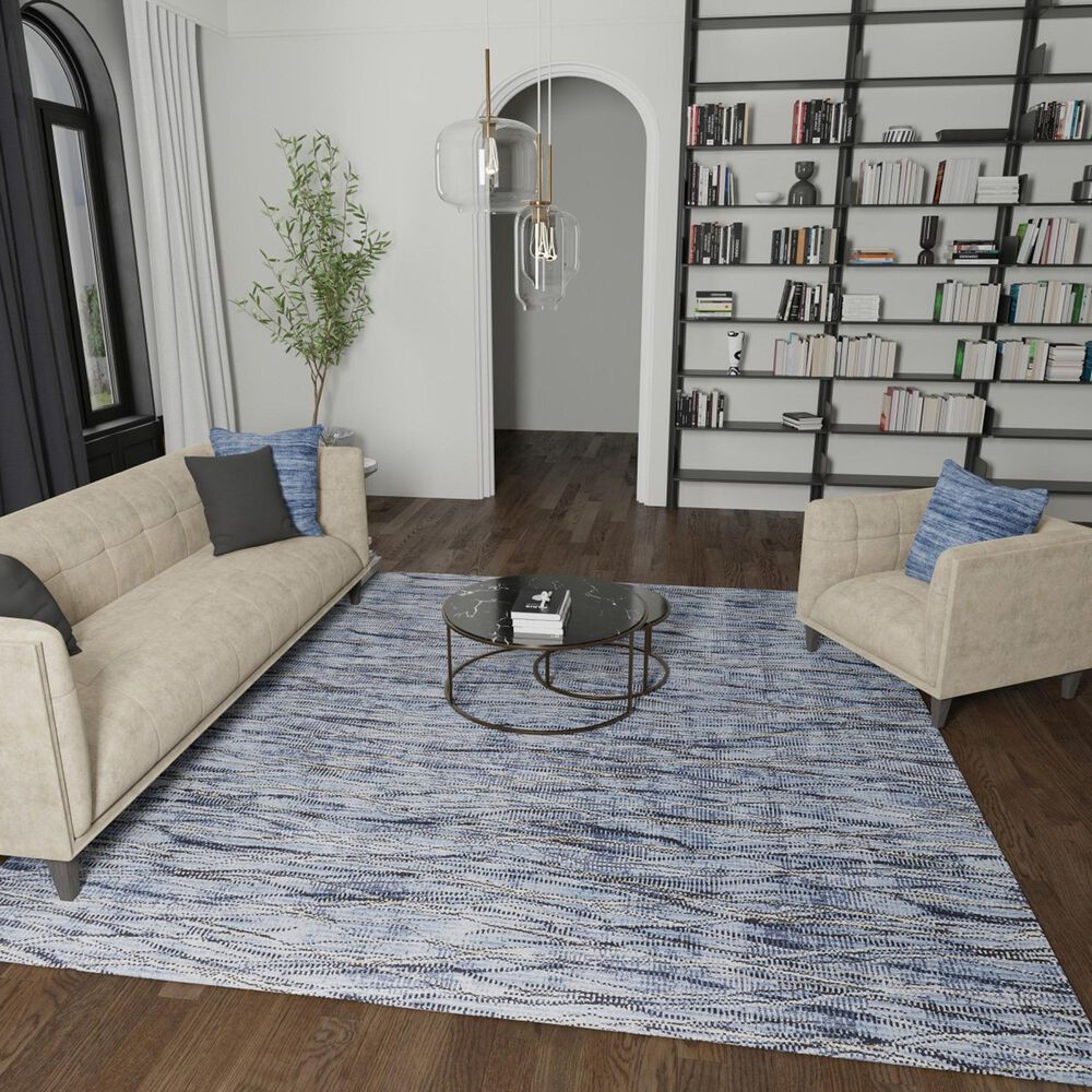 Feizy Rugs Sonora Blue and Navy 6&#39;7&quot; x 9&#39;6&quot; Area Rug, , large