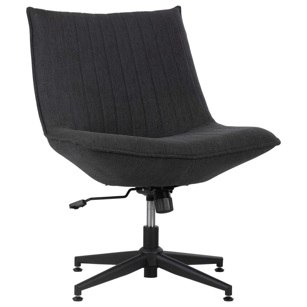 Impressions Vanity Lisa Vanity Chair with Dark Grey Cushion in Black, , large