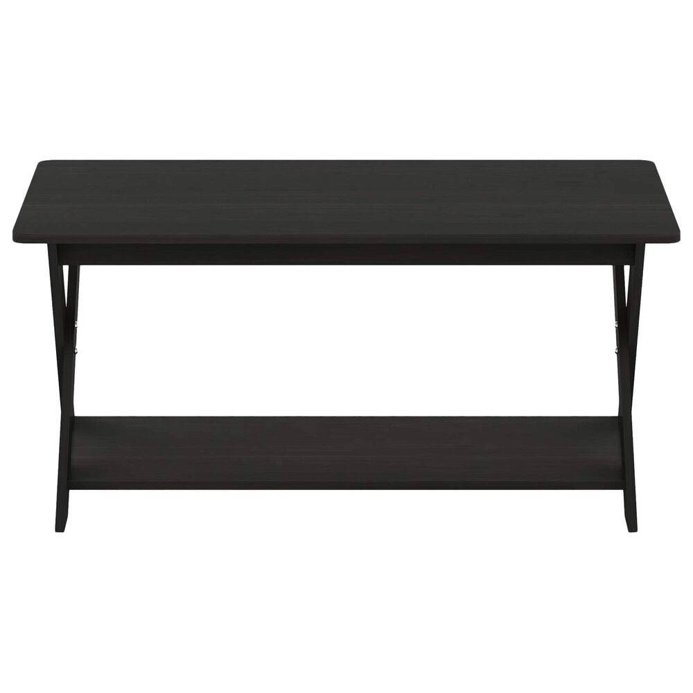 HOMLUX 1-Tier Simplistic Criss-Crossed Coffee Table in Espresso, , large