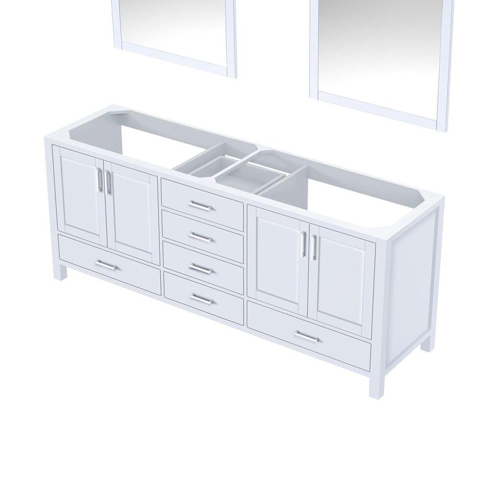 Lexora Home Jacques 80&quot; Double Bathroom Vanity Cabinet Only in White and 30&quot; Mirrors, , large