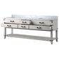 Lexora Home Norwalk 84" Double Bathroom Vanity in White Oak with White Carrara Marble Top  and Rectangle Sink, , large