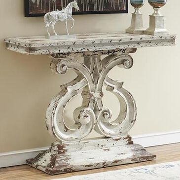 Shell Island Furniture Console Table in Stafford Aged Ivory and Brown, , large