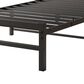 Hearth and Haven Twin Platform Bed with Slat Wood Headboard in Black and Rustic Brown, , large