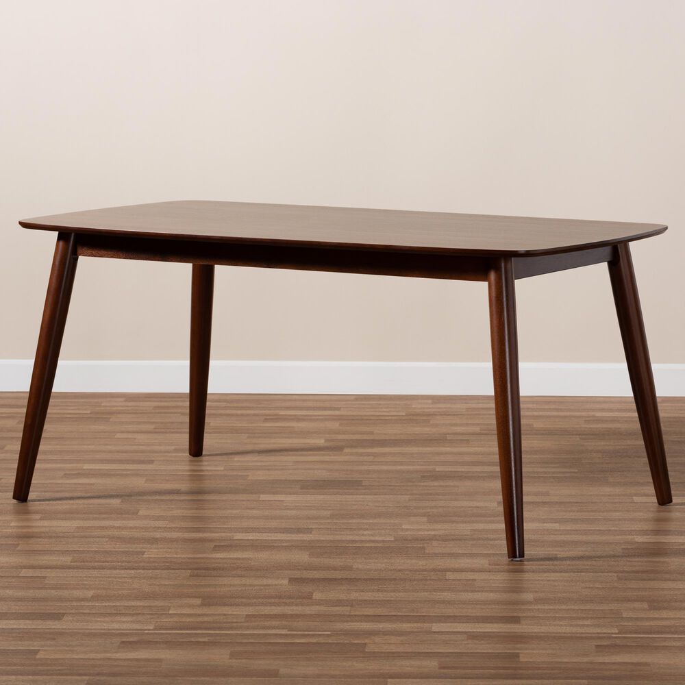 Baxton Studio Edna Dining Table in Walnut - Table Only, , large