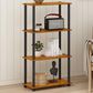 HOMLUX Turn-N-Tube 4-Tier Multipurpose Shelf Display Rack in Light Cherry and Black, , large