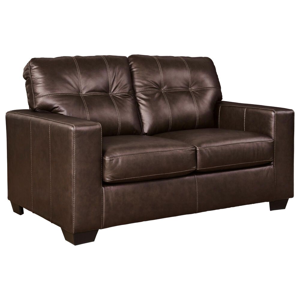 Ashley Santorine Stationary Sofa and Loveseat Set in Dark Brown, , large