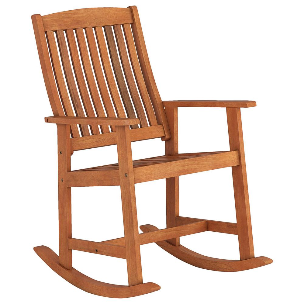 CorLiving Miramar Patio Rocking Chair in Brown, , large