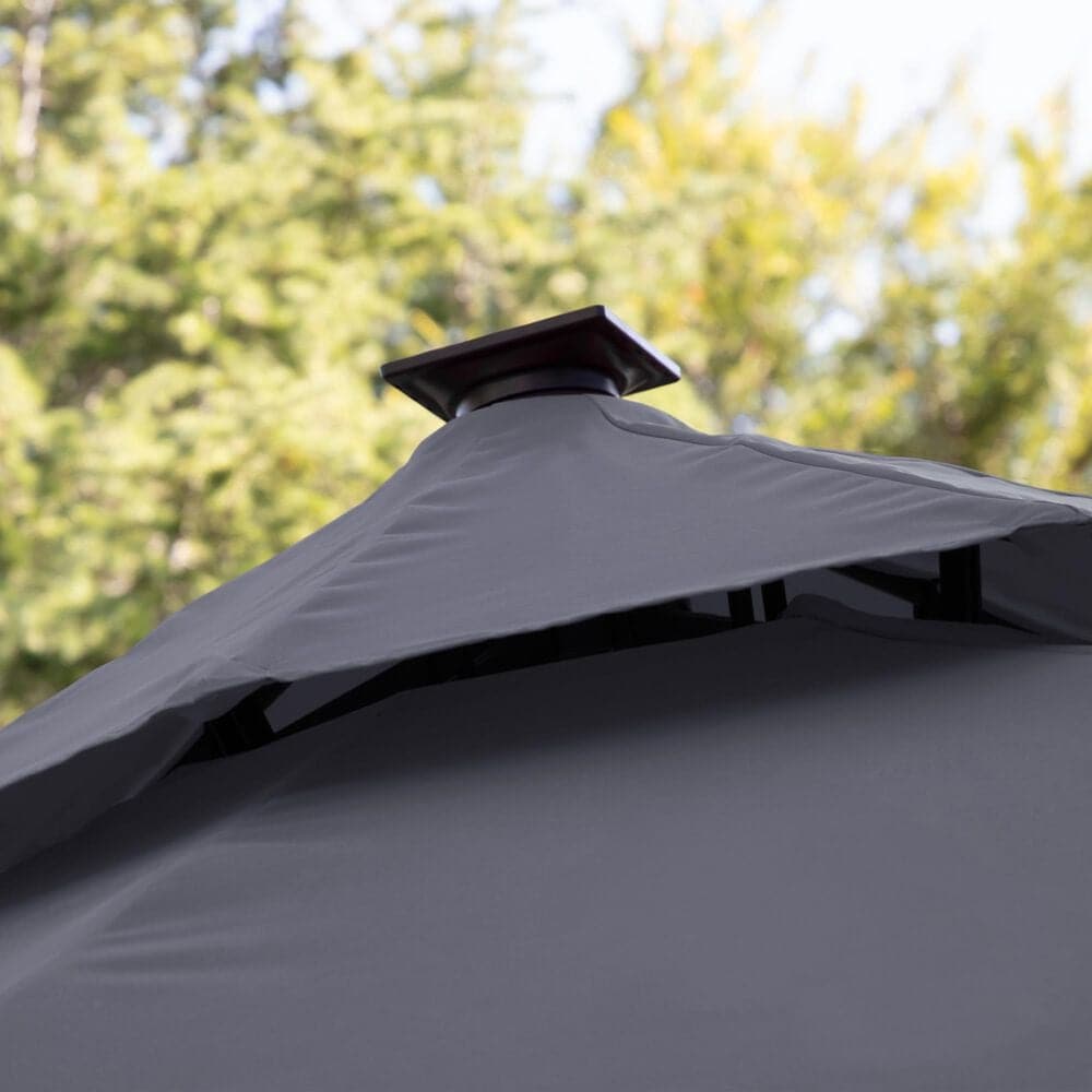 Furniture of America Zora 10&#39; Octagon Double Top Patio Umbrella without Base in Gray, , large