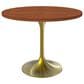 Leisuremod LeisureMod Verve Collection 36 Round Dining Table, Brushed Gold Base with Cognac Brown MDF Top, , large