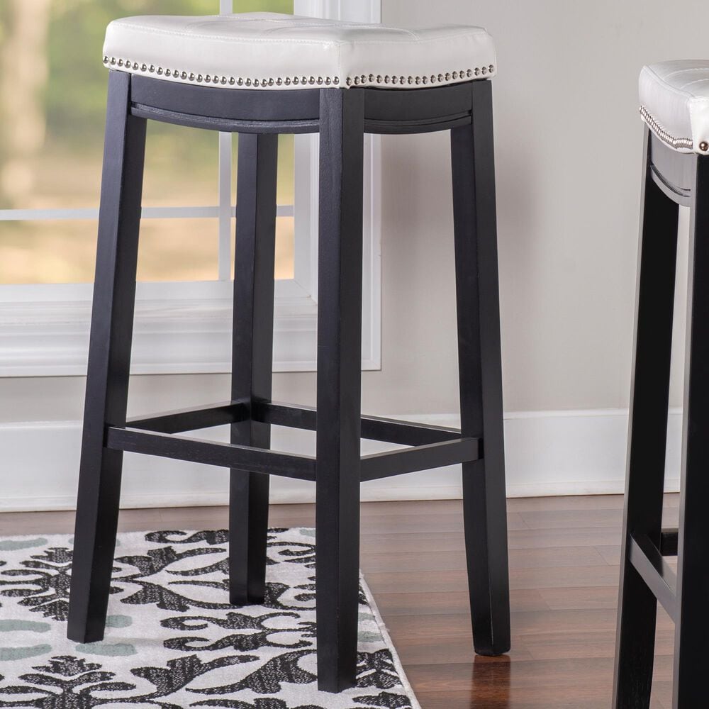Linden Boulevard Claridge Extra Tall Barstool in White, , large