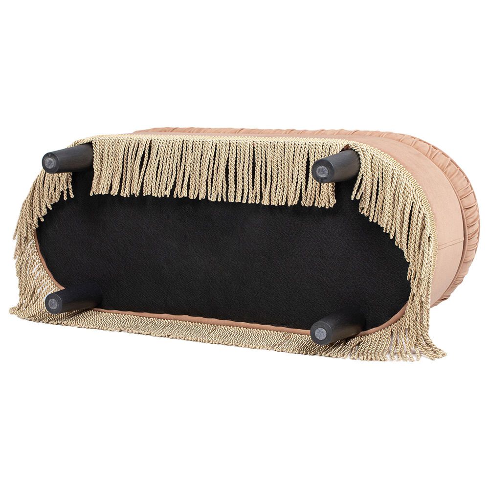 Jennifer Taylor Home Serena Storage Bench with Tufted Bullion Fringe in Peach Orange, , large