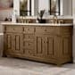 James Martin Vanities Brookfield 72" Double Bathroom Vanity in Honey Oak with 3cm Victorian Silver Quartz Top and Rectangular Sinks, , large