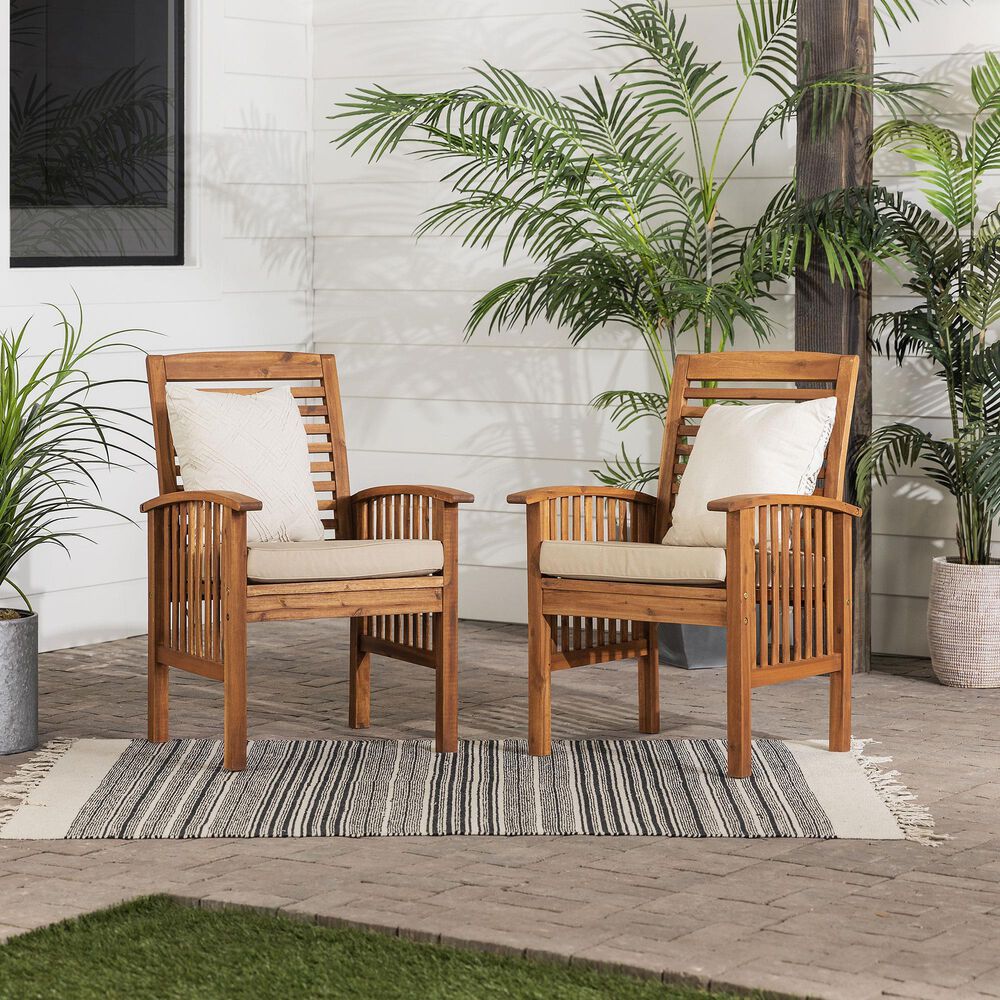 Walker Edison Midland Patio Chairs in Brown &#40;Set of 2&#41;, , large