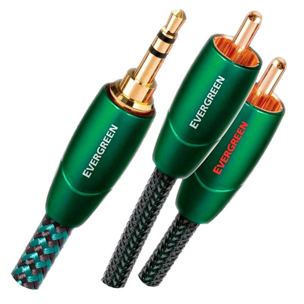 AudioQuest 5" Audio Cable Evergreen 3.5 to RCA, , large