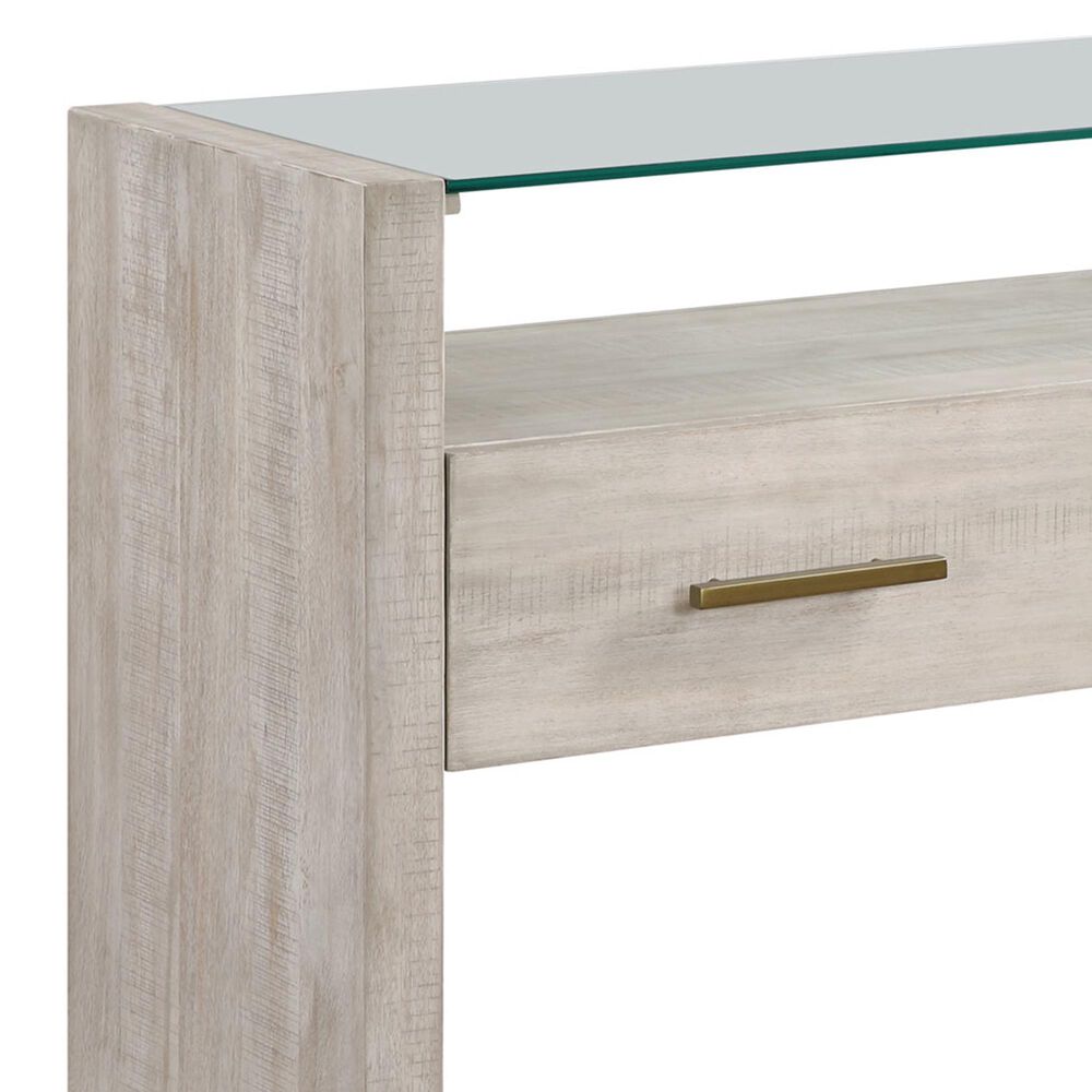 Steve Silver Garland Sofa Table in Washed Parchment and Clear, , large