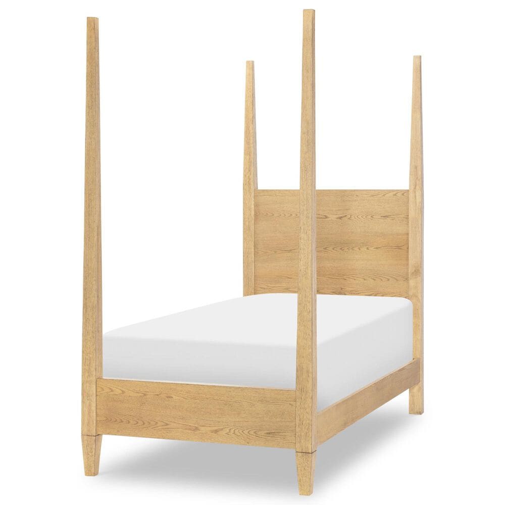 St Claire Home Today"s Traditions Twin Platform Poster Bed in Natural Hickory, , large