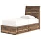 Ashley Chirason Twin Panel Bed with Storage in Brown, , large