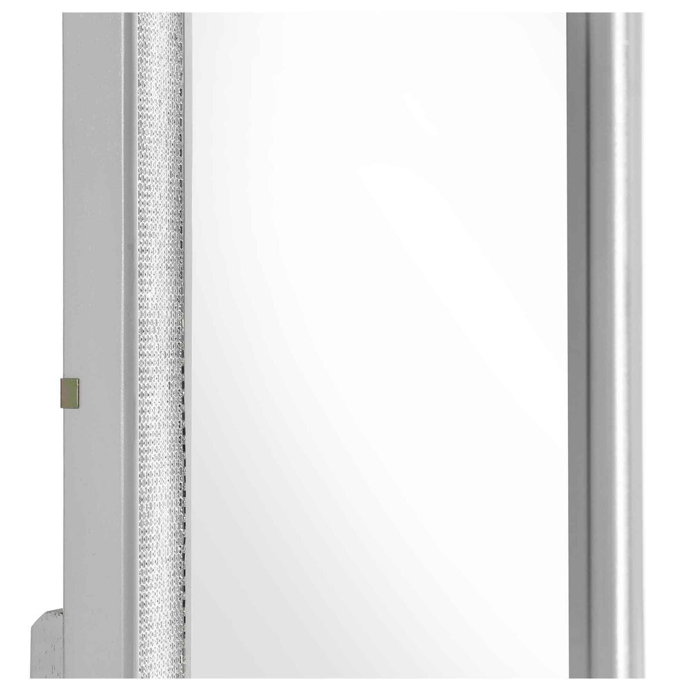 New Heritage Design Stardust 6-Drawer Dresser and Mirror in White and Silver, , large