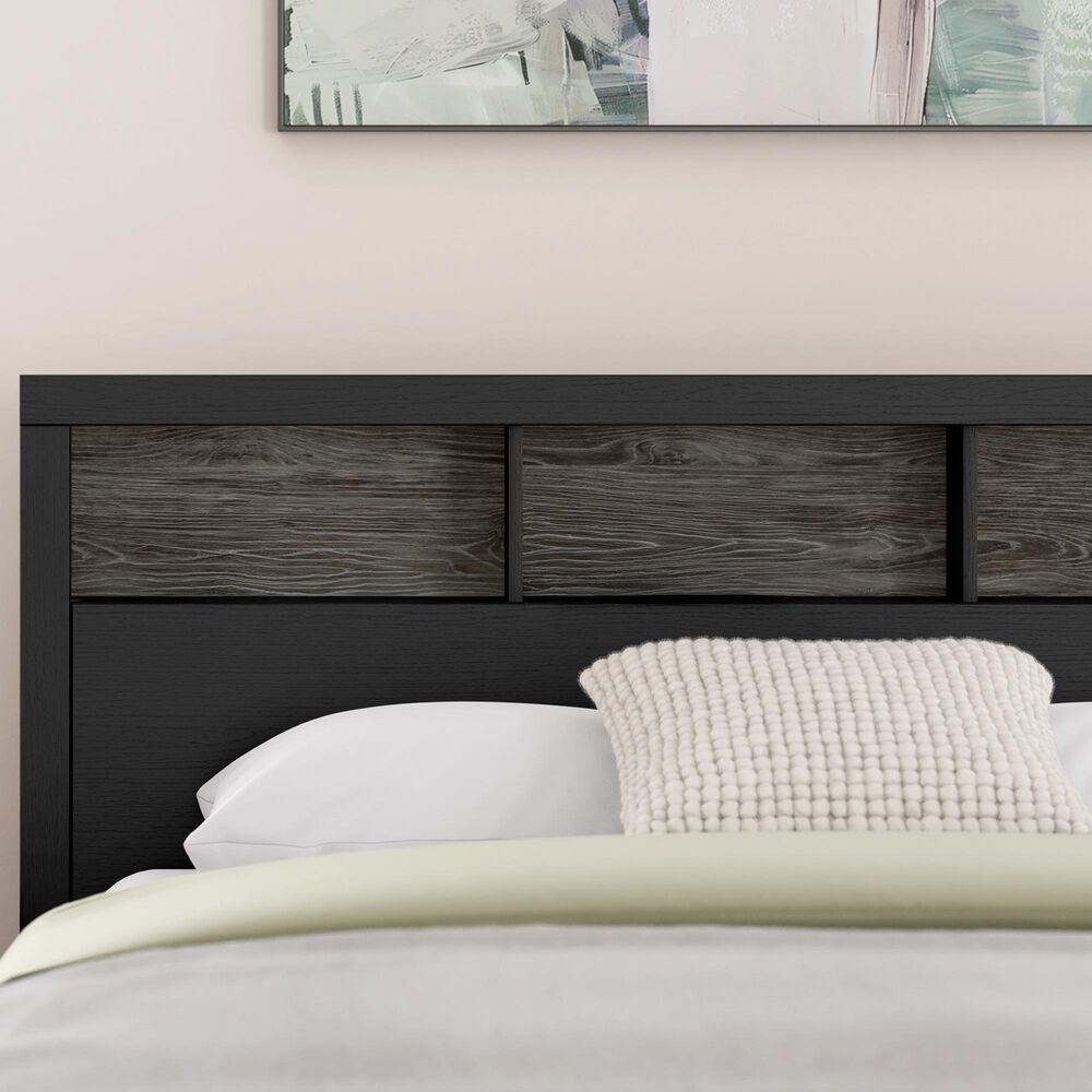 Ashley Broachmyn Queen LED Bookcase Bed in Black and Gray, , large