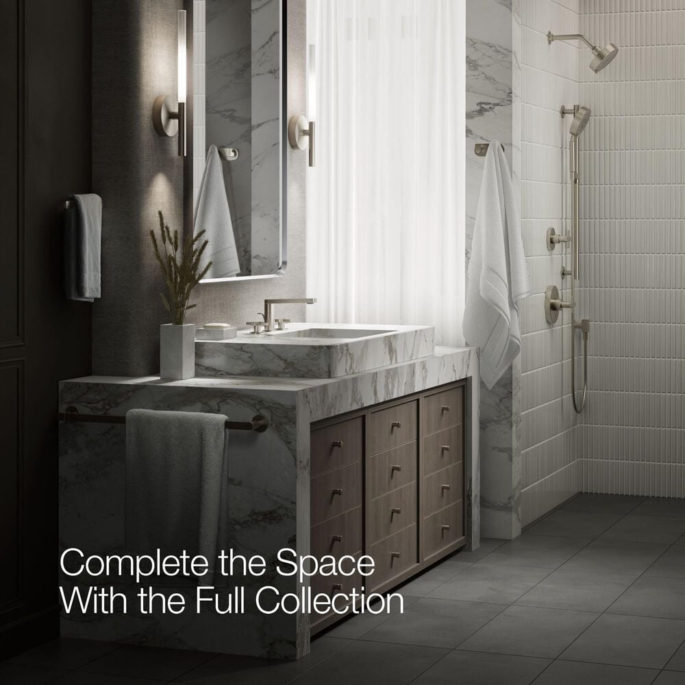 Kohler Composed Widespread Bathroom Sink Faucet with Cross handles in Vibrant Brushed Nickel, , large