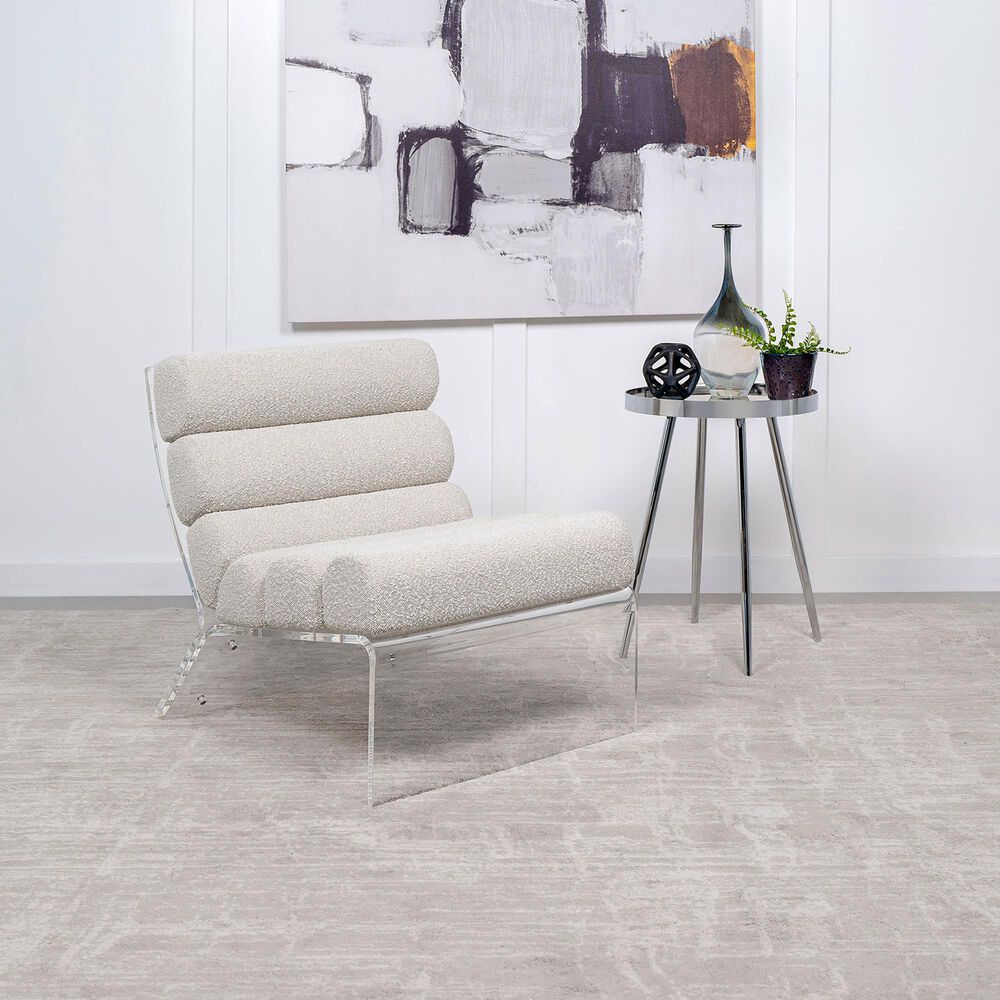 Coaster Serreta Acrylic Armless Chair in Ivory, , large