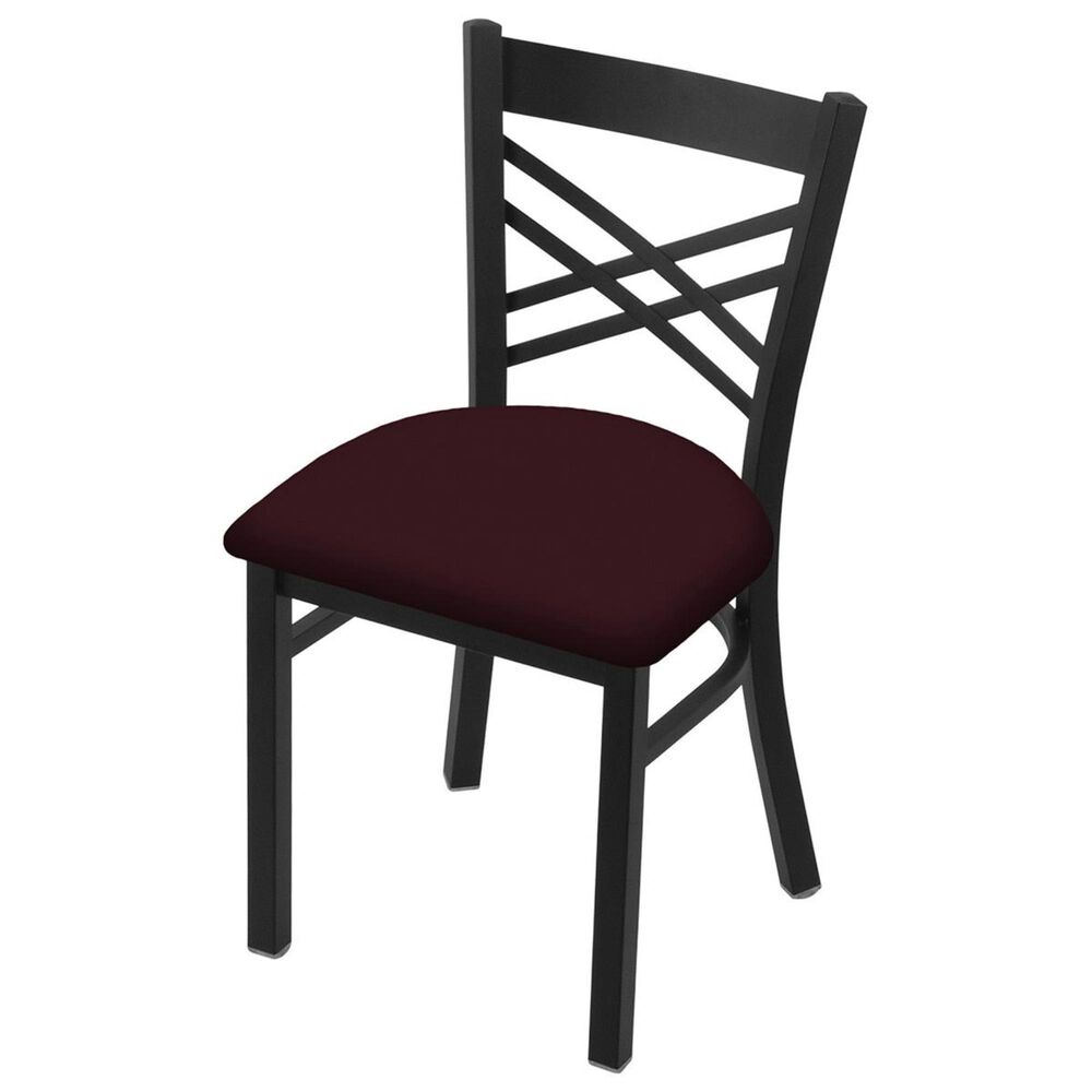 Holland Bar Stool 620 Catalina 18" Chair with Black Wrinkle and Canter Bordeaux Seat, , large