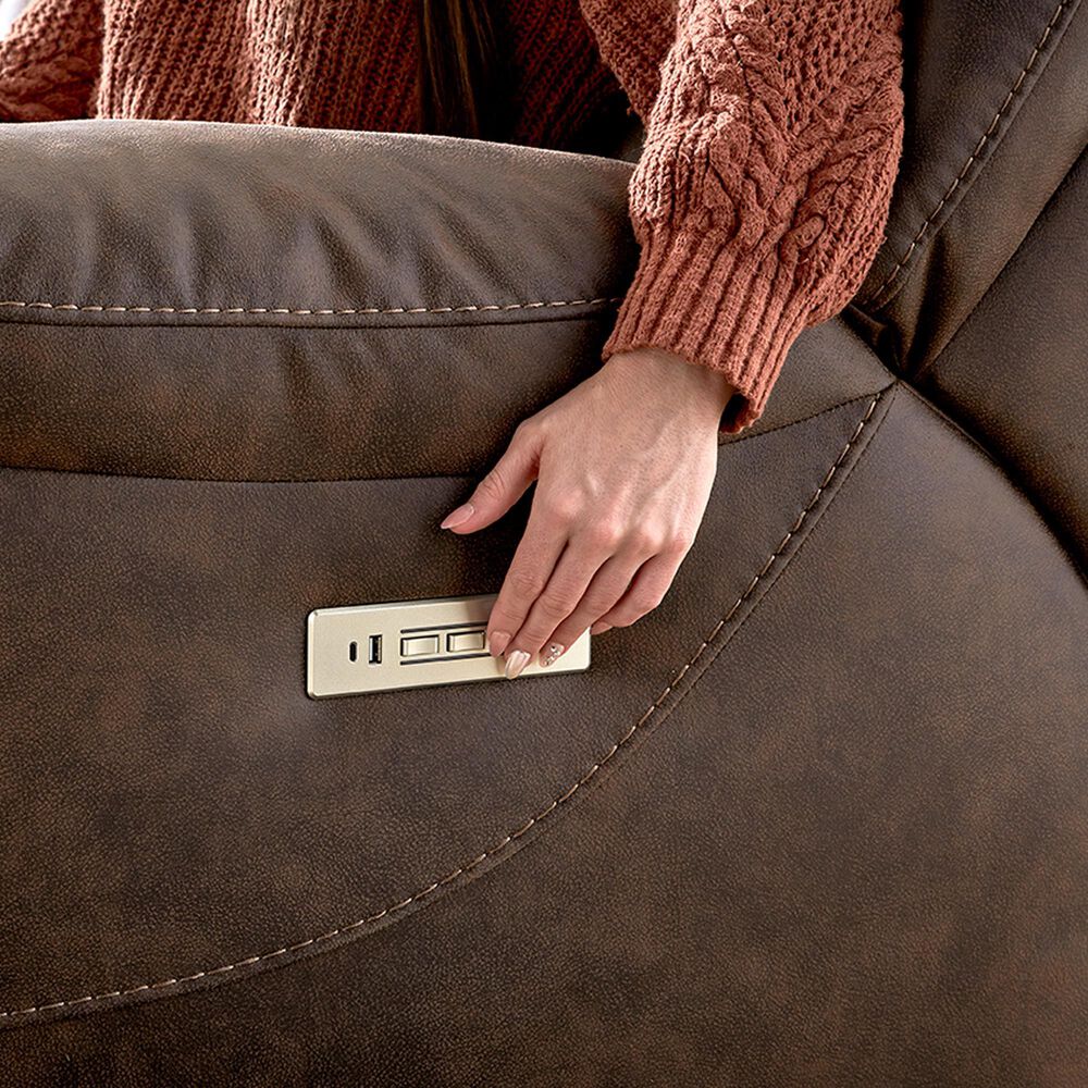 Homestretch Skywalker Power Reclining Loveseat in Walnut, , large