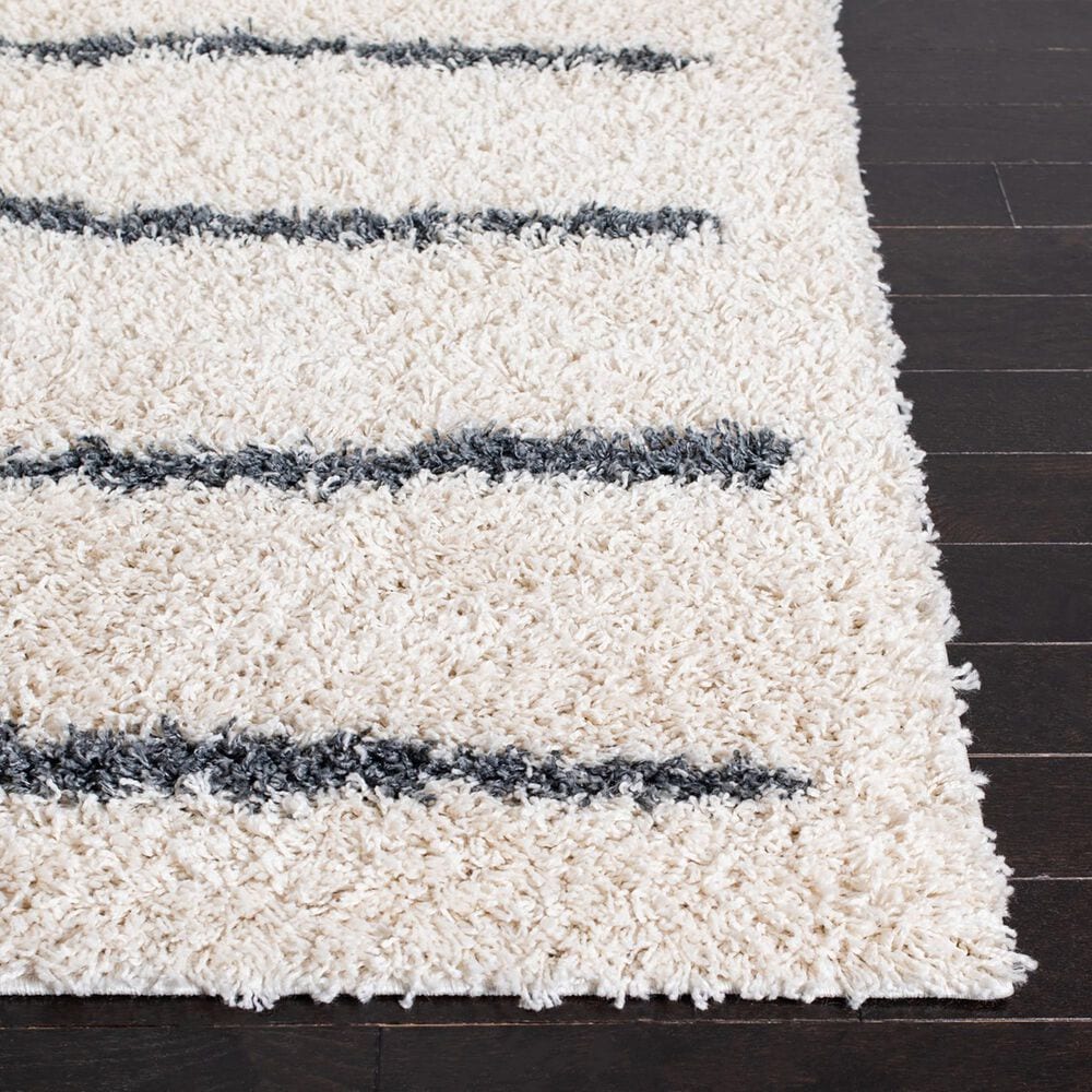 Safavieh Venus Shag VNS604B 6&#39; x 9&#39; Ivory and Dark Grey Area Rug, , large