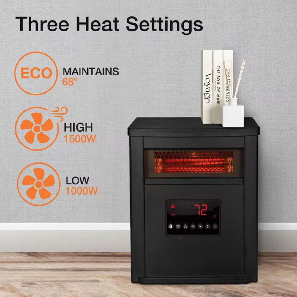 LifeSmart Infrared Electric Heater in Black, , large