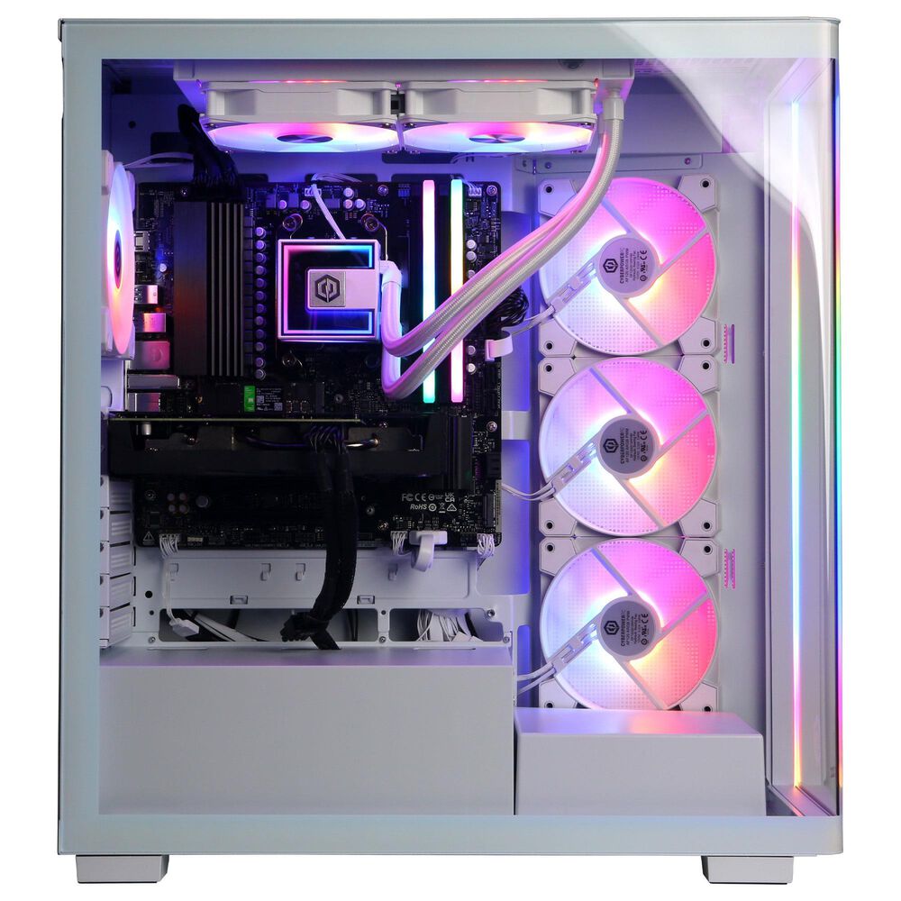 CyberPowerPC Gamer Supreme Gaming Desktop | AMD Ryzen 7 8700F - 32GB RAM - AMD Radeon RX 9060 XT Graphics - 2TB SSD in White, , large