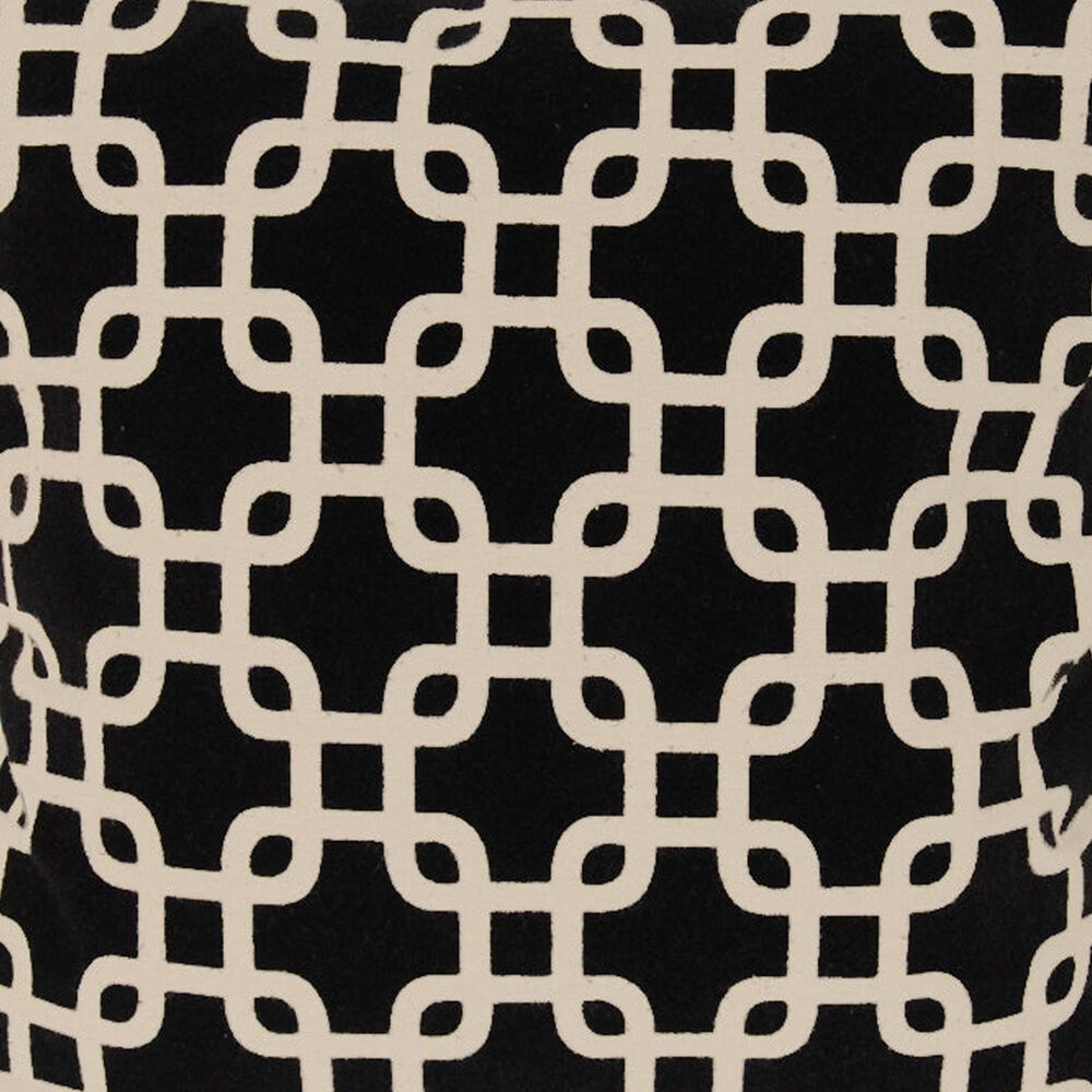 India House Flock Geo 20&quot; Square Throw Pillow in Black, , large