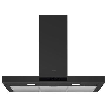 SMEG 36" Flat T-Shape Universal Brushed Hood in Matte Black, , large