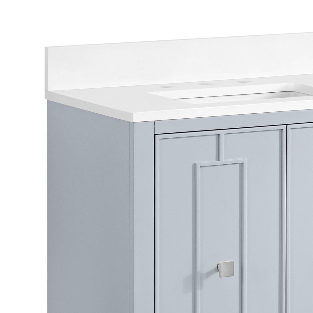 37B Kinsale 30" Single Bathroom Vanity Cabinet in Soft Blue with White Composite Stone Top and Backsplash, , large