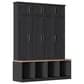 HOMLUX 4-Hook Hall Tree with 8-Door in Black and Walnut, , large