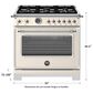 Bertazzoni Heritage 5.7 Cu. Ft. Freestanding Dual Fuel Range in Avorio, , large