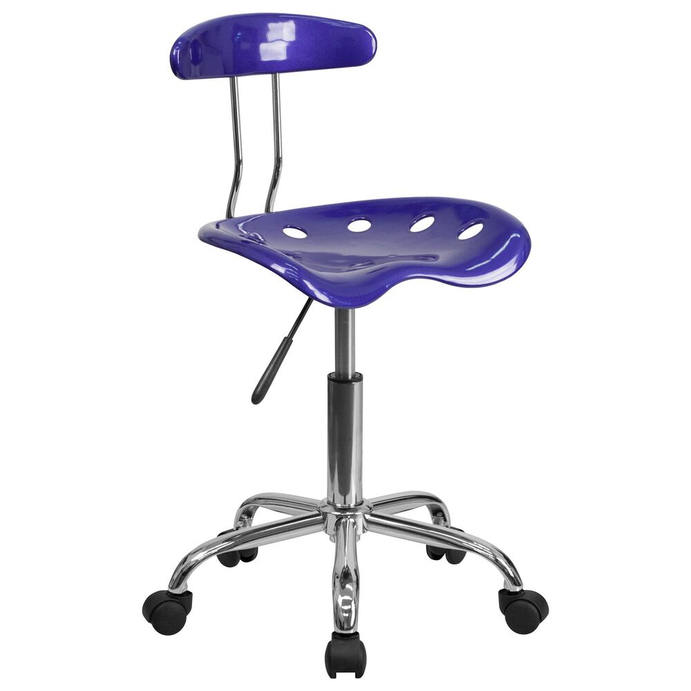 Flash Furniture Vibrant Swivel Task Chair in Blue, , large