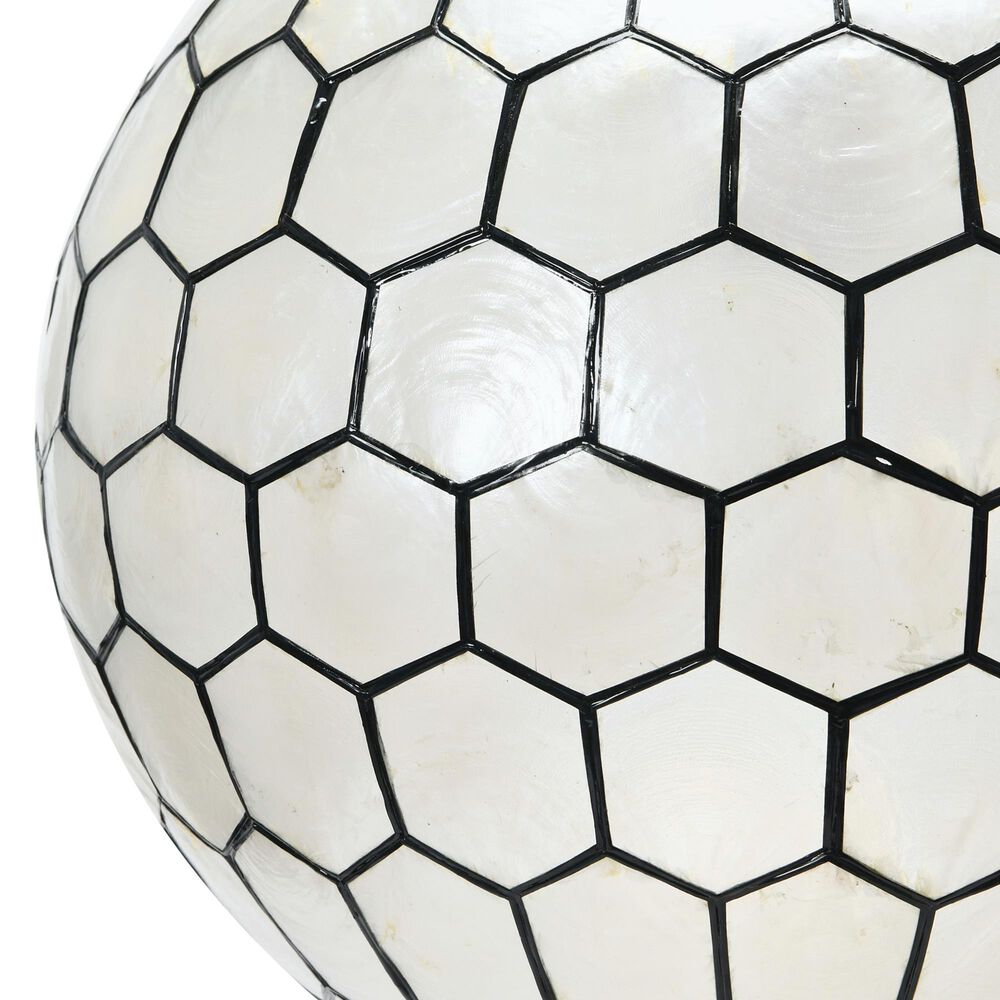 Creative Coop Simone 16" Pendant with Pearly White Shade in Black, , large