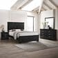 Crown Mark Amalia Twin Upholstered Panel Bed in Black, , large