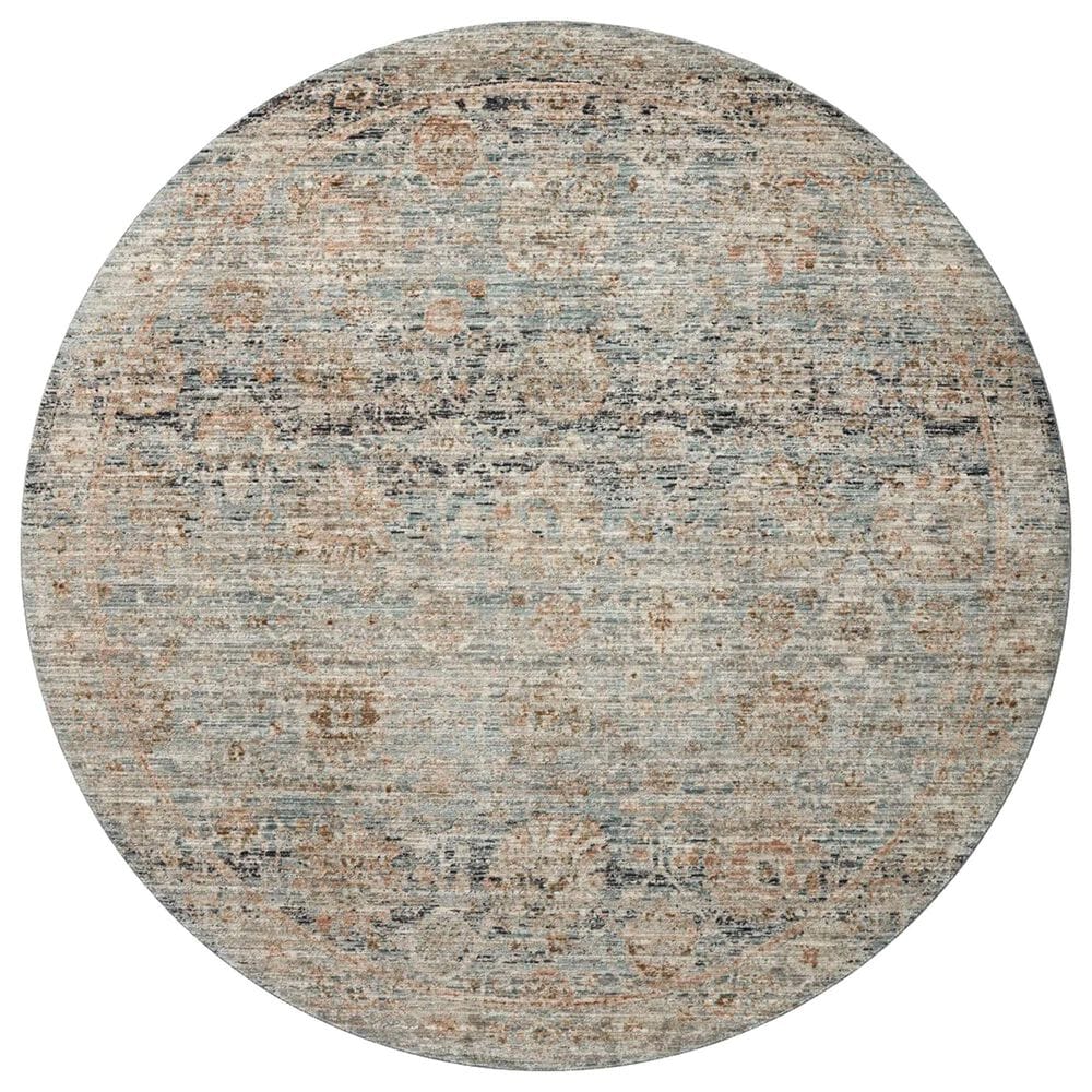 Loloi Katherine 5"3" Round Ocean and Coral Area Rug, , large