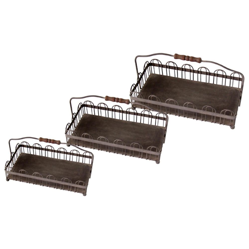 VIP Home and Garden American Mercantile Metal Tray (Set of 3), , large