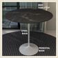 Leisuremod LeisureMod Verve Collection Modern Bar Height Table White Base with 48 Round Black Marbelized MDF Top, , large