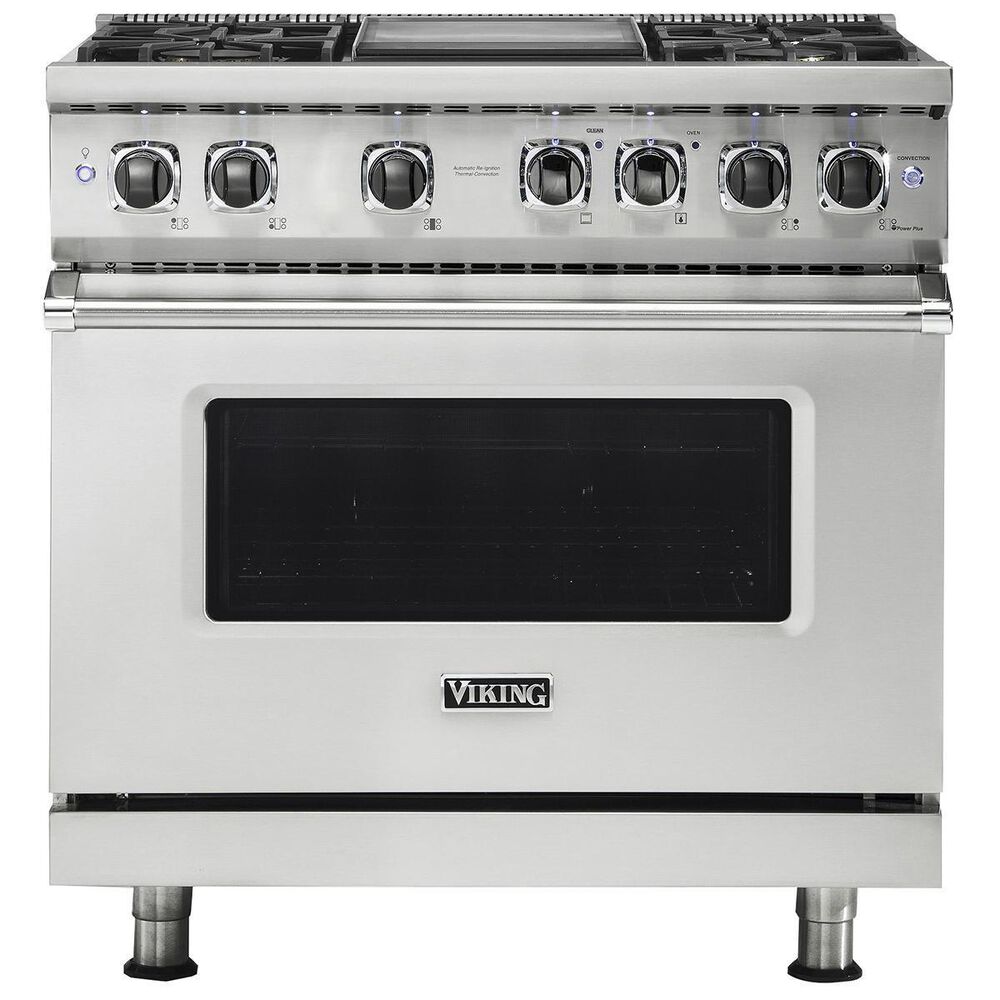 Viking Range 36" Freestanding Dual Fuel Range in Stainless Steel, , large