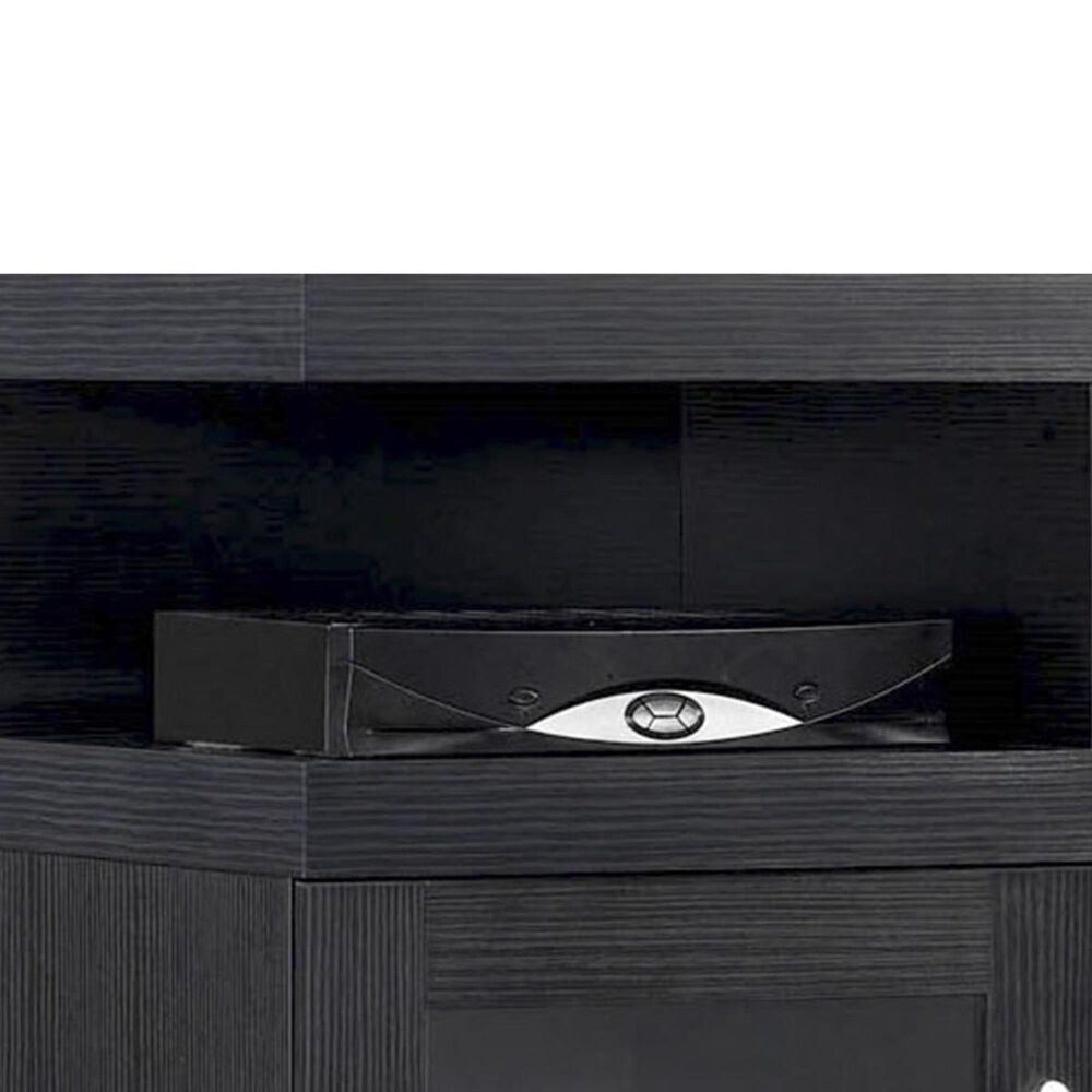 at HOME Cantilever 60&quot; TV Stand with Fireplace Insert in Black, , large