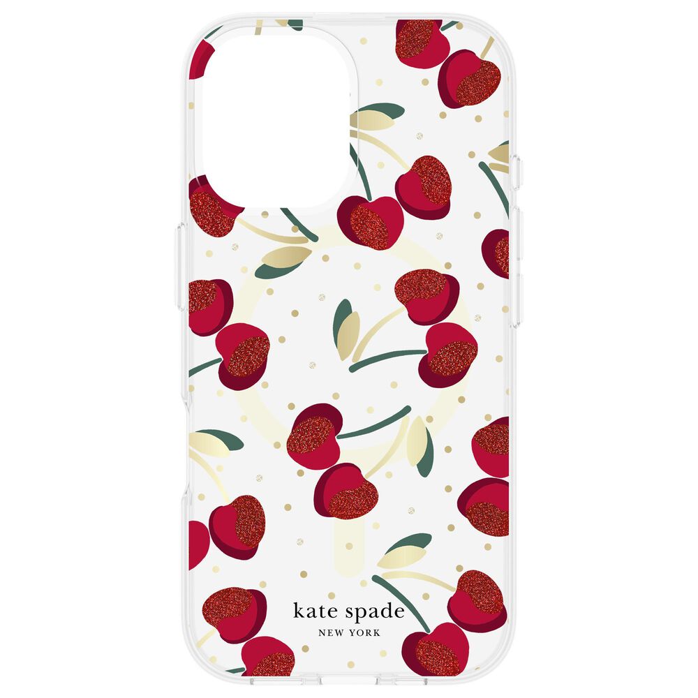 Kate Spade Protective MagSafe Case for iPhone 16 in Cherry Dot, , large
