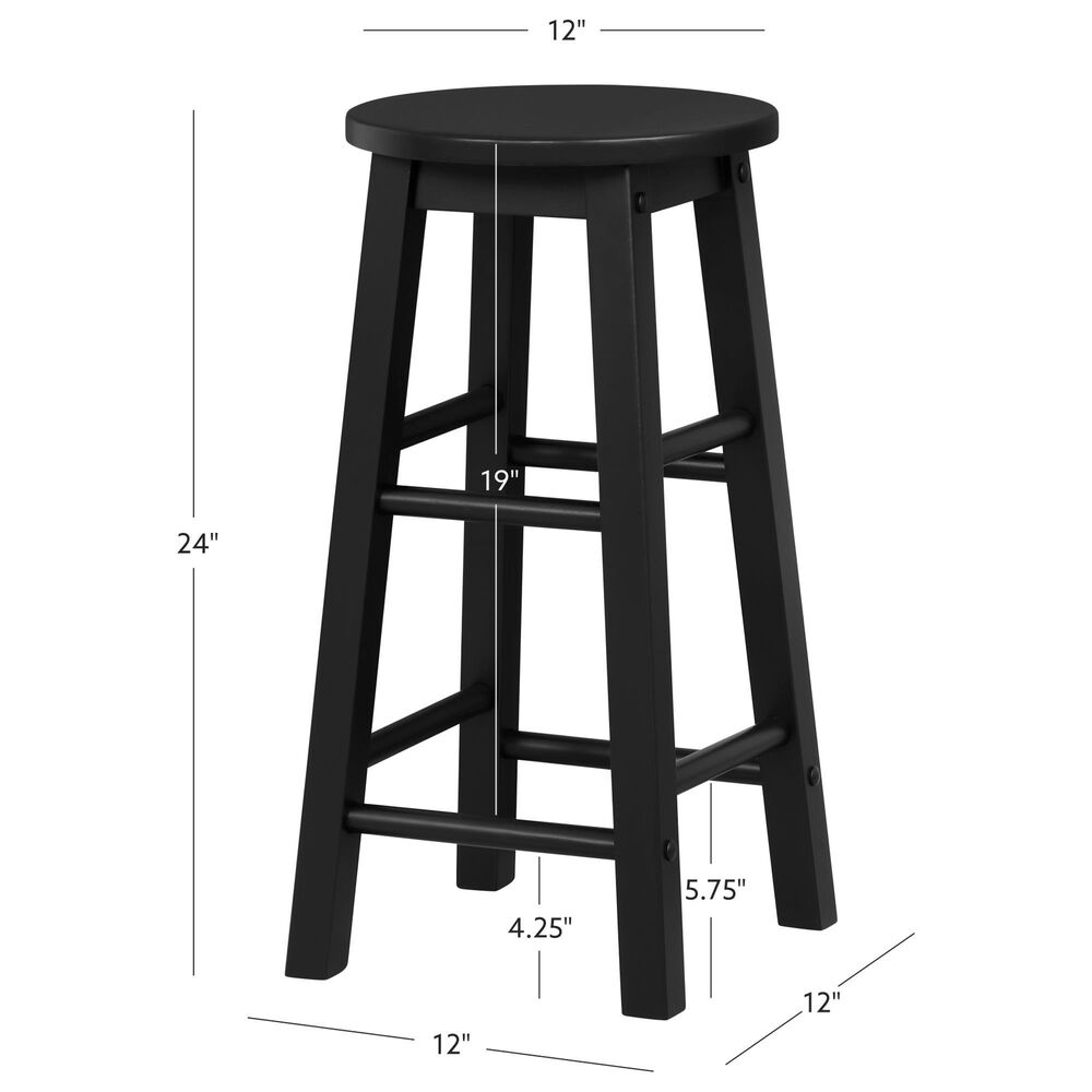 Linon Home Decor Abby 24" Counter Stool in Black, , large