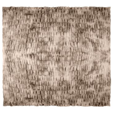 Timberlake 60" x 80" Ruched Faux Fur Throw Blanket in Taupe, , large
