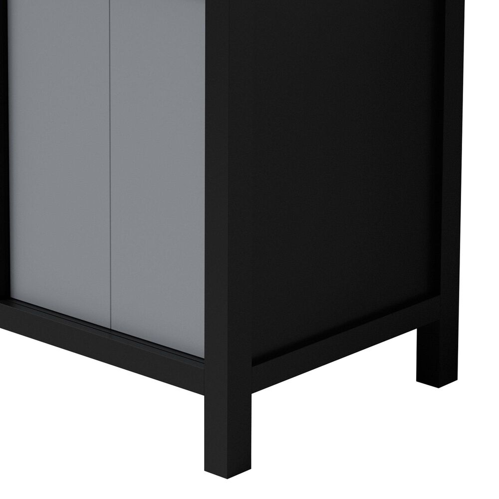 Lexora Home Zilara 36&quot; Single Bathroom Vanity in Black and Grey with 11 cm Castle Grey Marble Top and Rectangular Sink, , large