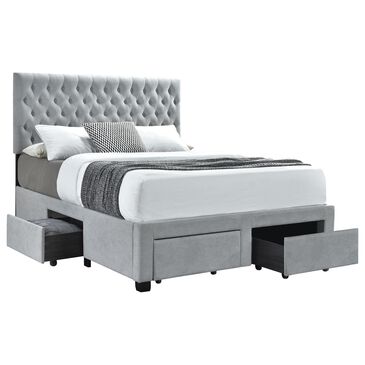 Pacific Landing Soledad Queen Upholstered Storage Bed in Grey, , large